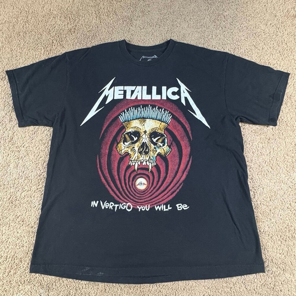 Metallica In Vertigo You Will Be with Back Hit  Metal Rock Band Mens Shirt Large